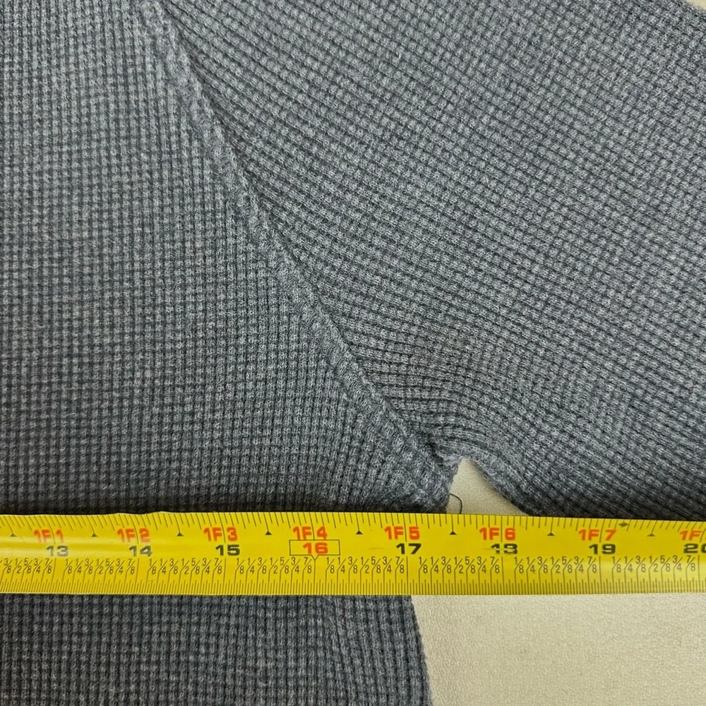 LL Bean Signature Waffle Henley Thermal Shirt Elbow Patch Gorpcore